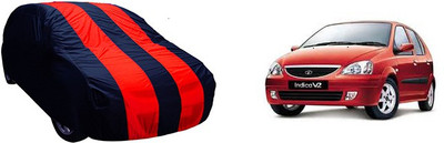 QualityBeast Car Cover For Tata Indica V2 (Without Mirror Pockets)(Maroon, Black)