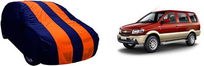 QualityBeast Car Cover For Chevrolet Tavera (Without Mirror Pockets)(Orange, Blue)