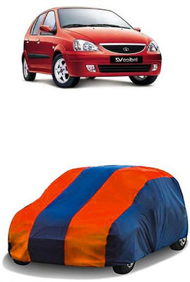 QualityBeast Car Cover For Tata Indica V2 (Without Mirror Pockets)(Orange, Blue)