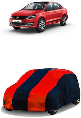 QualityBeast Car Cover For Volkswagen Vento (Without Mirror Pockets)(Maroon, Black)