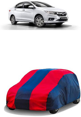 QualityBeast Car Cover For Honda City i-Vtec (Without Mirror Pockets)(Red, Blue)