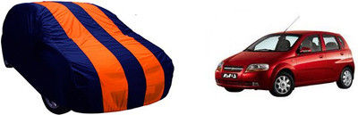 QualityBeast Car Cover For Chevrolet Aveo Uva (Without Mirror Pockets)(Orange, Blue)
