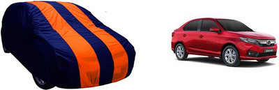QualityBeast Car Cover For Honda Amaze (Without Mirror Pockets)(Orange, Blue)