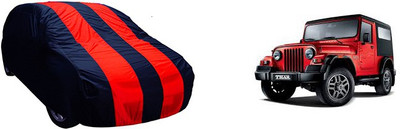 QualityBeast Car Cover For Mahindra Jeep (Without Mirror Pockets)(Maroon, Black)