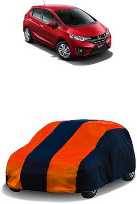 QualityBeast Car Cover For Honda Jazz (Without Mirror Pockets)(Orange, Black)