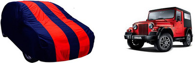 QualityBeast Car Cover For Mahindra Thar (Without Mirror Pockets)(Maroon, Blue)