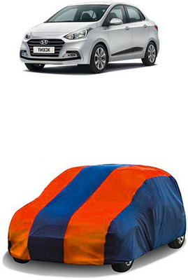 QualityBeast Car Cover For Hyundai Xcent (Without Mirror Pockets)(Orange, Blue)