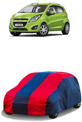 QualityBeast Car Cover For Chevrolet Beat (Without Mirror Pockets)(Red, Blue)