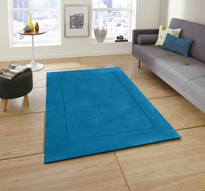 PRESTO Blue Wool Area Rug(2 ft,  X 5 ft, Rectangle)