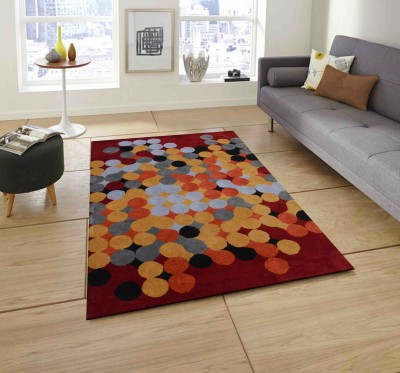 PRESTO Red, Gold Wool Area Rug(2 ft,  X 5 ft, Rectangle)
