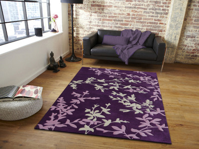 PRESTO Purple, Pink Wool Carpet(4 ft,  X 6 ft, Rectangle)