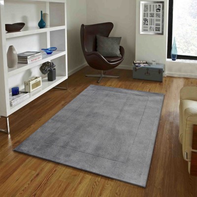 PRESTO Grey Wool Carpet(4 ft,  X 6 ft, Rectangle)