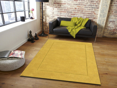 PRESTO Yellow Wool Carpet(4 ft,  X 6 ft, Rectangle)