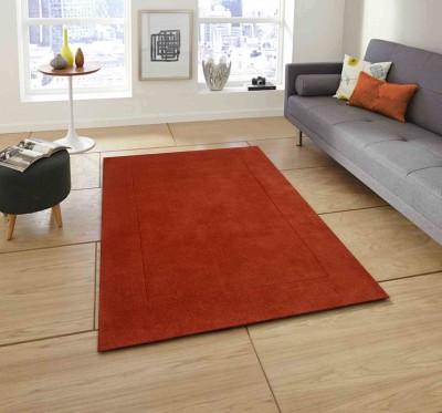 PRESTO Orange Wool Area Rug(3 ft,  X 5 ft, Rectangle)