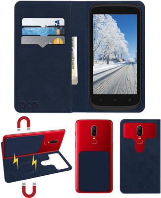 ACM Flip Cover for Celkon A62(Blue, Cases with Holder, Pack of: 1)