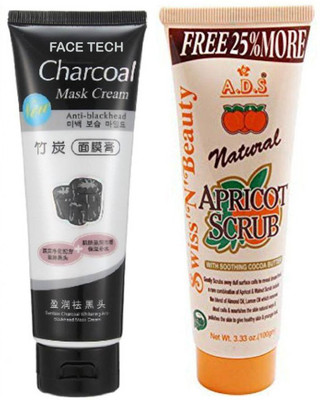 

RTB ORIGINAL CHARCOAL FACE MASK PEEL OFF MASK ANTI-BLACKHEAD 130 GM WITH SCRUB 100 GM(Set of 2)