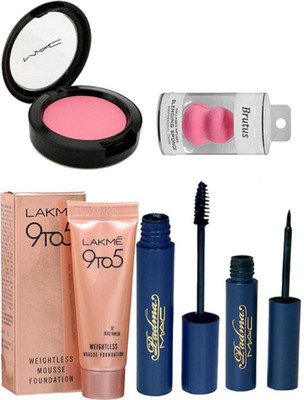 

BRUTUS Sponge puff, Eyeliner and Mascara, Blusher, Mousse Foundation(Set of 5)