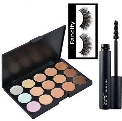 

fancify Eyelashes, 15 Shade Concealer Palette With Zoom Lash Mascara(Set of 3)