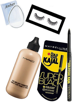 

Amber Silicon puff, Eyelashes, face & body foundation, colossal k(Set of 4)