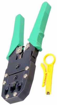 Divinext HT-315 Crimping Tool with Cable Stripping Punch Down Tool RJ45 RJ11 RJ12 4P 6P 8P 3-in-1 Modular Crimping Tool Cable Cutter + Rotary Wire Stripper for LAN Wire CCTV Camera Telephone Electric Wire Ethernet Network LAN ADSL Computer Maintenance Repair Tools Punch Plier(Length : 8 inch)