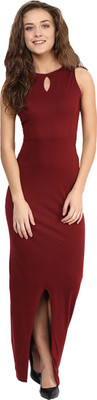 Miss Chase Women Maxi Maroon Dress