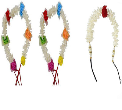 

S R Enterprises hair accessories flower juda thread gajra pack of 3 Hair Accessory Set(Black)