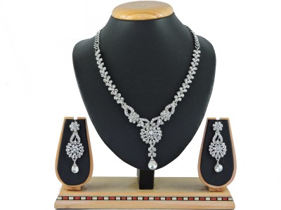 VATSALYA creation Alloy Gold-plated White Jewellery Set(Pack of 1)