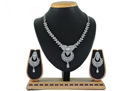 VATSALYA creation Alloy Gold-plated White Jewellery Set(Pack of 1)