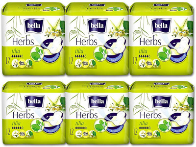 

BELLA Herbs Sanitary Pads with Tilia - 72 Pieces (Pack of 6) Sanitary Pad(Pack of 6)