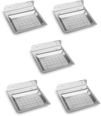 

Prestige Square Stainless Steel Soap Dish Holder (Pack of 5)(Silver)