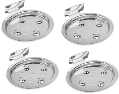 

Prestige Rose Stainless Steel Soap Dish Holder (Pack of 4)(Silver)