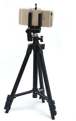 

LIFEMUSIC High Quality Professional 3120 Universal Portable Lightweight Aluminum Folding Portable Tripod for DSLR Cameras,3-way pan head tripod for camera Mobile Tripod With Mobile Clip Holder Bracket Fully Flexible Mount Cum Tripod Stand with Three-dimen