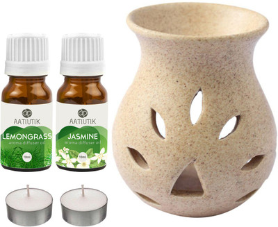 Aatiutik Lemongrass, Jasmine Diffuser Set AT-2TL_GRAINTDIF_LG_JAS(5 x 4 ml)