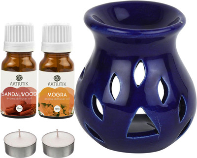 Aatiutik Mogra, Sandalwood Diffuser Set AT-2TL_BLUETDIF_SW_MOG(5 x 4 ml)