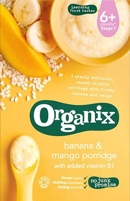 

Organix Banana & Mango Porridge 120g Cereal(120 g, 6+ Months)