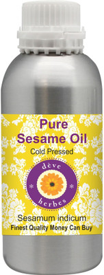 

Deve Herbes Pure Sesame Oil (Sesamum indicum) 100% Natural Therapeutic Grade Cold Pressed(300 ml)