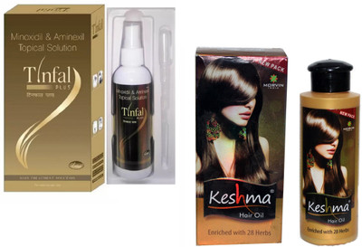 

Leeford Tinfal Plus Medicated Hair Growth Lotion with Keshma Hair Oil Combo(Set of 2)