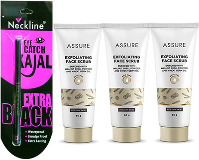 

Assure scrub pack of 3 with nackline kajal(Set of 4)
