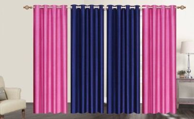 New panipat textile zone 152.4 cm (5 ft) Polyester Window Curtain (Pack Of 4)(Solid, Multicolor)