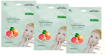 

Mond'sub Grapefruit Refreshing Facial with Natural Grapefruit Extract OIL Controlling Mask (75 g) Pack of 3(75 g)