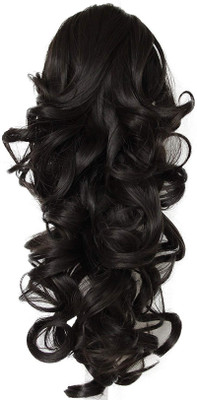 

MORGES Curly Extension ponytail For Girls And Women, Black Pack Of 1 Hair Extension