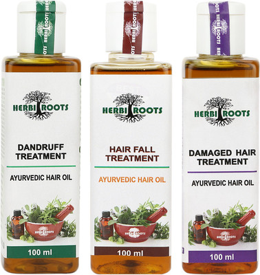 

HerbiRoots Dandruff , Hair Fall and Hair Damage Treatment Hair Oil(300 ml)