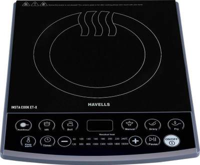 

Havells INSTA COOK ET-X Induction Cooktop (Black, Push Button) Induction Cooktop(Black, Touch Panel)