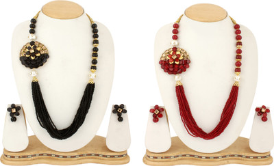 SHUBHAM JEWELLERS Crystal Red, Black Jewellery Set(Pack of 2)