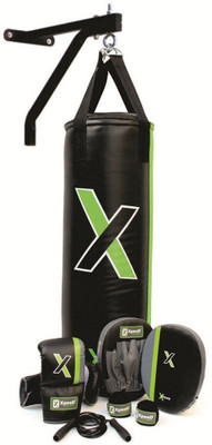 XpeeD Ultimate Set Full For Coaching Training With 2.5 Feet Long Filled Heavy Punching Bag Gloves & Focus Pads Pair Boxing Kit