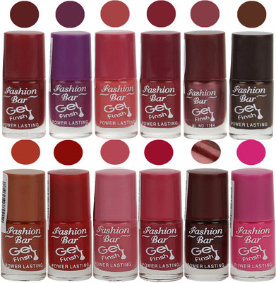 

Fashion Bar Maroon,Purple,Pink,Mauve,Shimmer Light Purple,Dark Brown,Brown,Red,Pink,Deep Pink,Dark Brown,Rani Pink Nail polish Maroon,Purple,Pink,Mauve,Shimmer Light Purple,Dark Brown,Brown,Red,Pink,Deep Pink,Dark Brown,Rani Pink(Pack of 12)