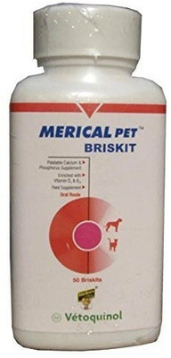 

Vetoquinol Merical Pet Briskit Calcium Phosphorus Supplement 60 Tab Pet Health Supplements(0.3 g)