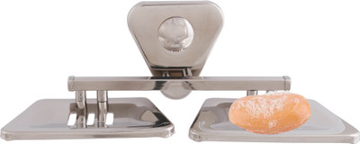Mclion Corrosion Free Double Soap Dish(Silver, Mirror Finish), Mirror finish;silver