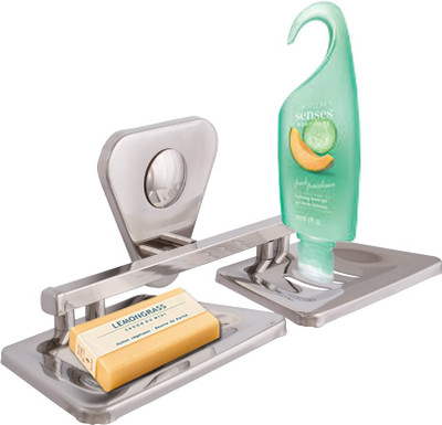 

Mclion Double Soap Dish-Suction(Silver, Mirror Finish), Mirror finish;silver