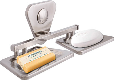 

Mclion Bathroom Double Round Soap Dish(Silver, Mirror Finish), Mirror finish;silver